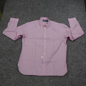 Polo Ralph Lauren Shirt Mens 16.5 42 Button Up Pink Gray White Blue Pony Dress B